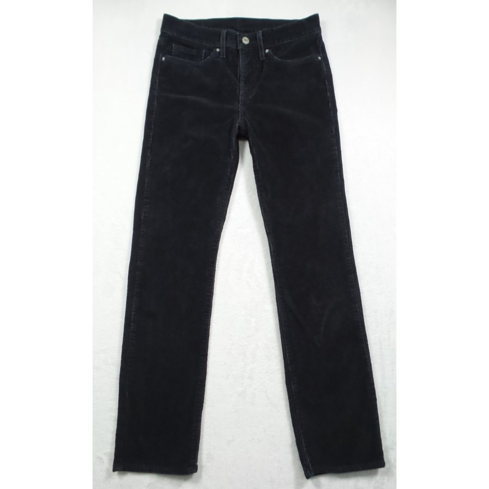 Levis 314 Pants Womens Size 27 Black Corduroy Shaping Straight Mid Rise Stretch